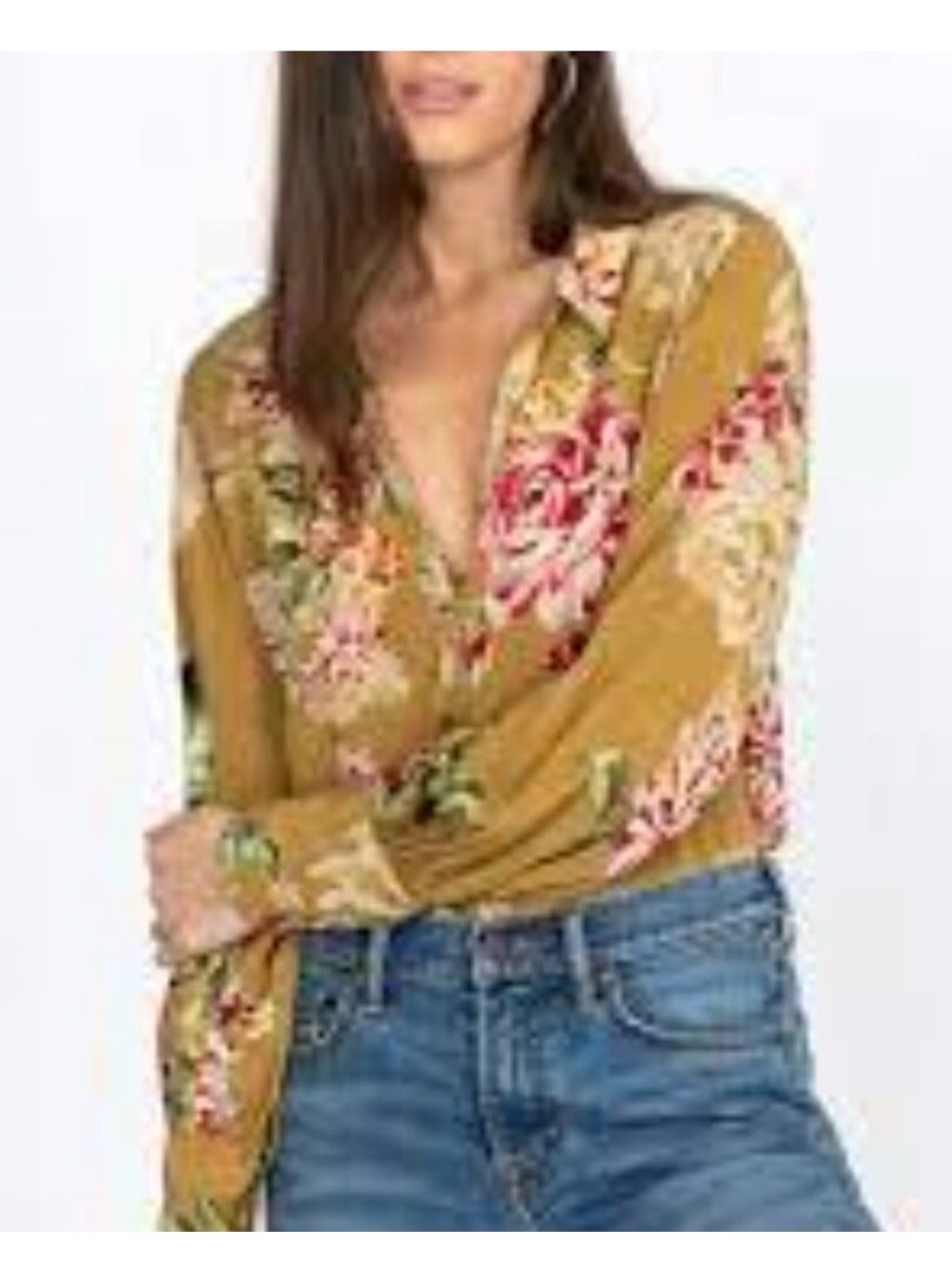 Johnny Was Vintage Rose Mara Silk Blouse